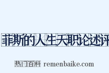 菲斯的人生天职论述评是什么意思的图片